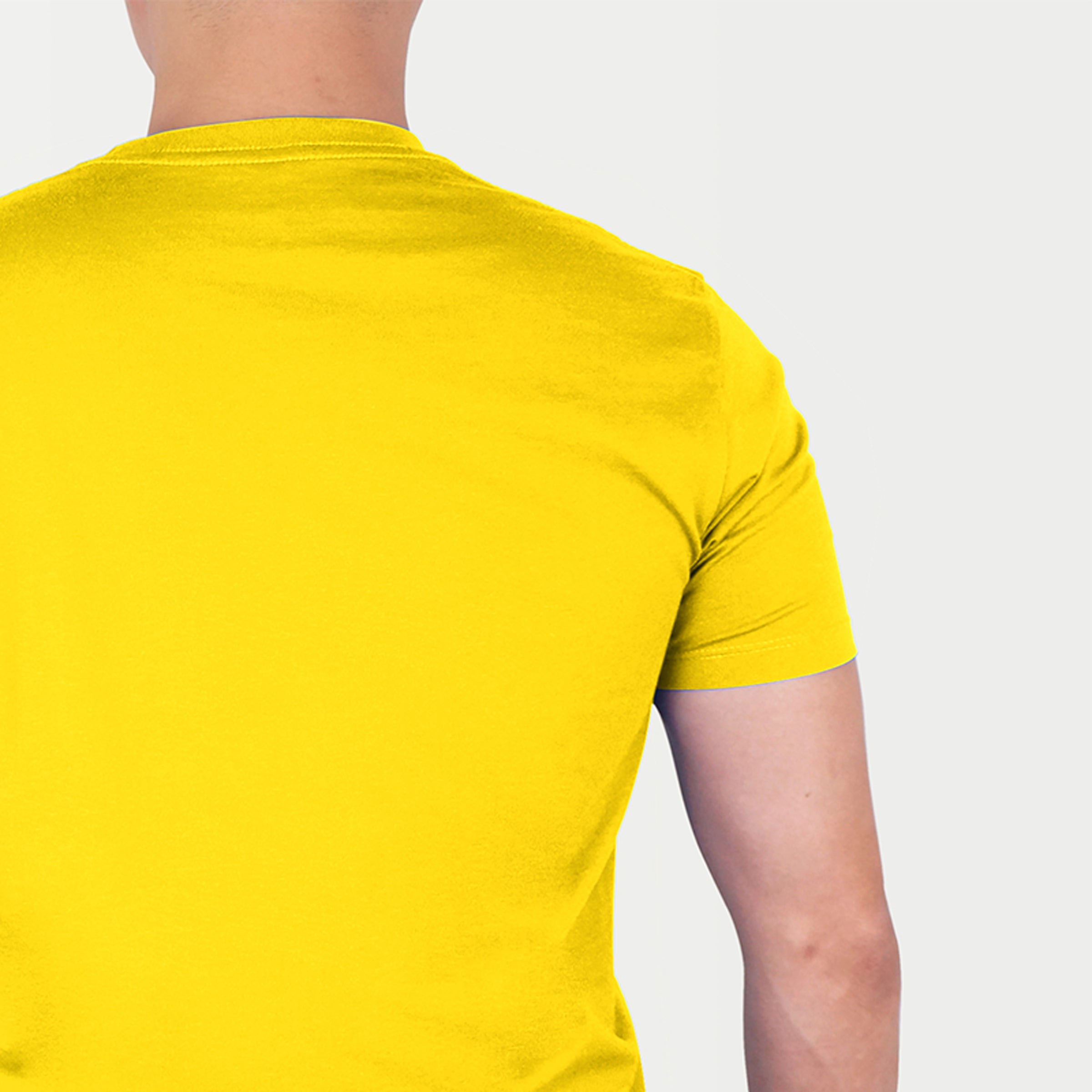 indigo yellow t-shirt plain left side angle