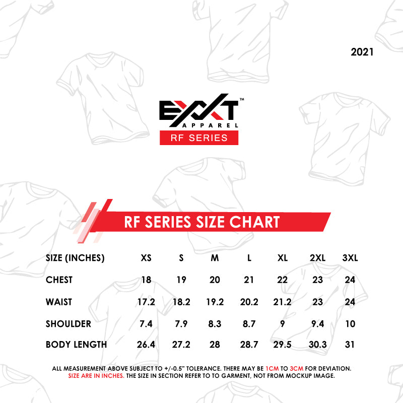size chart measurements exxt apparel